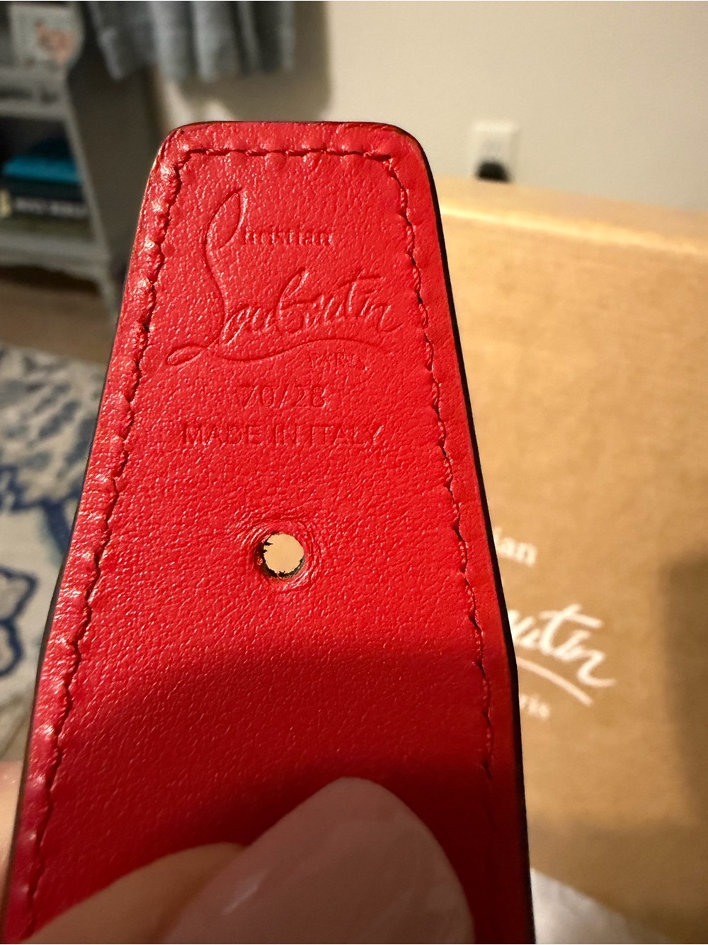Christian Louboutin Black Leather Belt with Gold Signature Buckle - Picture 8 of 11